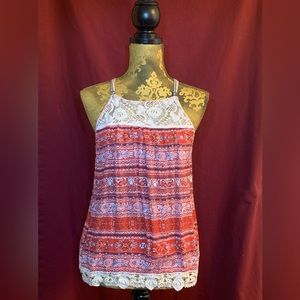 Xhilaration  - High neck tank w/ lace NWOT